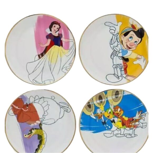 Disney ink Plate Set Snow White Pinocchio Colorful Art Paint Three amigos Party - Picture 1 of 7